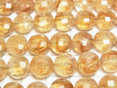 [Video]High Quality! Phantom Citrine AA+ Faceted Coin 10x10x6mm half or 1strand beads (aprx.15inch/36cm)