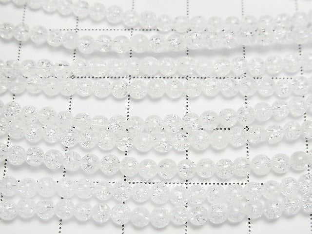 Cracked Crystal Round 3mm NO.2 (many cracks) 1strand beads (aprx.15inch/38cm)