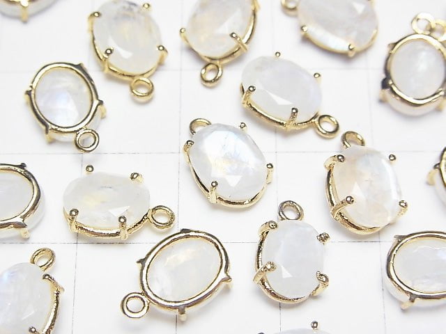 [Video] High Quality Rainbow Moonstone AA++ Bezel Setting Oval Faceted 9x7mm 18KGP 2pcs $8.79!