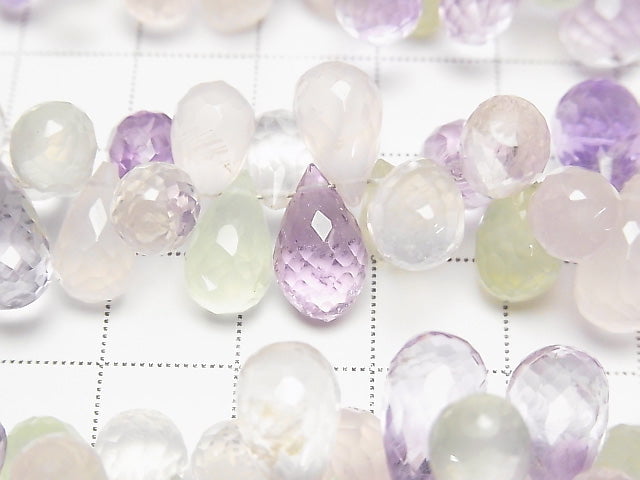 [Video] High Quality Mixed Stone AAA- Drop  Faceted Briolette  half or 1strand beads (aprx.7inch/18cm)