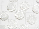 High quality White Shell (Silver-lip Oyster) Rose 12 mm [Half Drilled Hole] 4pcs $6.79!