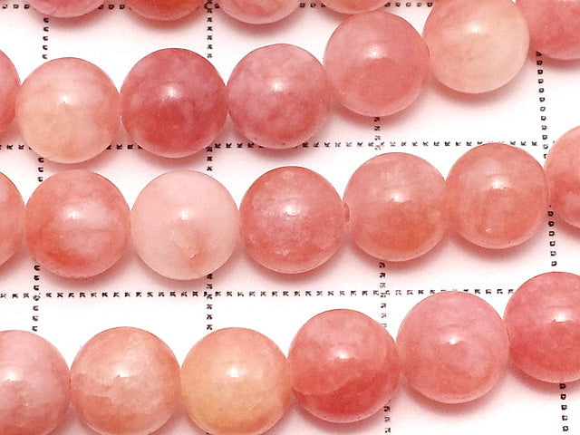 Pink & White Jade Round 6mm 1strand beads (aprx.15inch / 37cm)