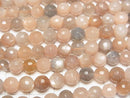 Multicolor Moonstone AAA - 128 Faceted Round 6 mm half or 1 strand beads (aprx.15 inch / 38 cm)