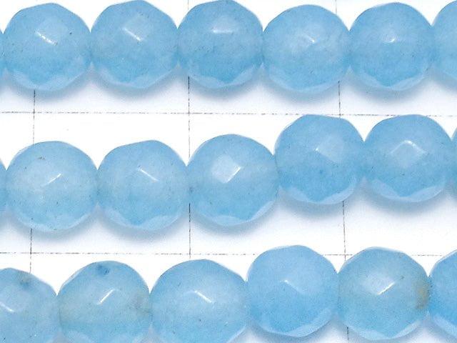 Blue Jade 64Faceted Round 6mm 1strand beads (aprx.15inch / 36cm)