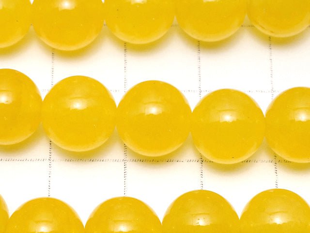 Yellow Color Jade (Clear Type) Round 10mm 1strand beads (aprx.15inch / 37cm)