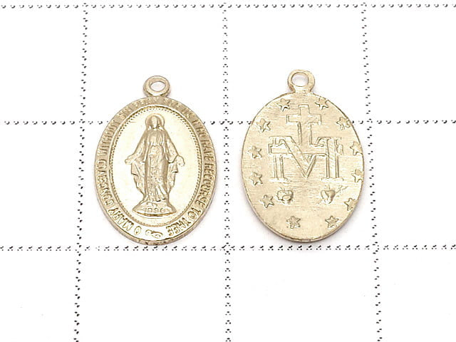 [Video] 14KGF Charm 14x9mm Miraculous Medal 1pc
