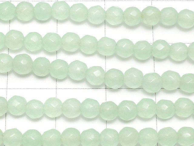 Pastel Green Jade 32Faceted Round 4mm 1strand beads (aprx.15inch / 36cm)