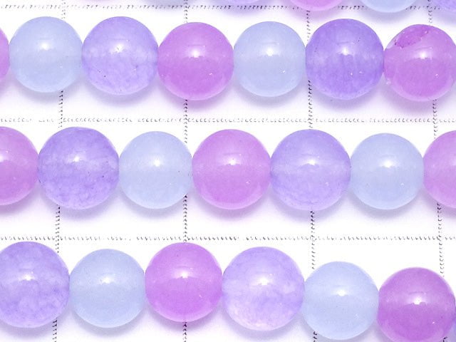 3 colors Mix Color Jade Round 6mm Purple 1strand beads (aprx.15inch / 37cm)