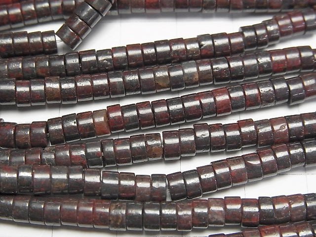 [Video] Poppy Jasper Roundel (Heishi )4x4x2mm 1strand beads (aprx.14inch/35cm)