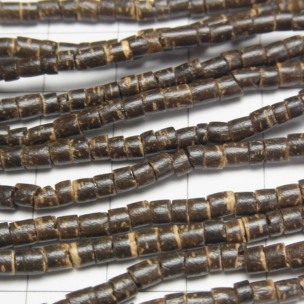 Coconut Tube 3x3x3mm Brown 1strand beads (aprx.23inch/58cm)
