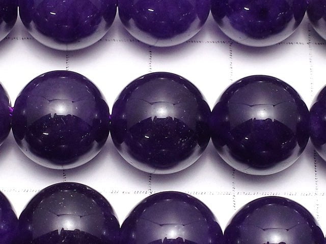 Dark Purple Color Jade Round 12mm 1strand beads (aprx.15inch / 37cm)