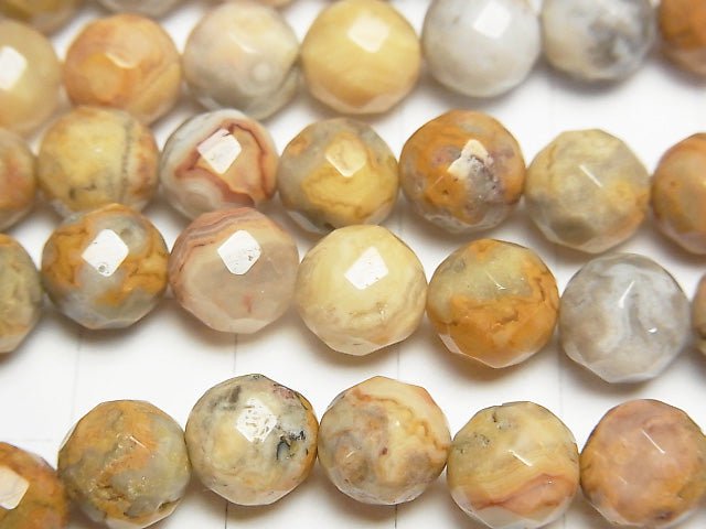 Crazy lace agate 64 Faceted Round 8 mm half or 1 strand beads (aprx.15 inch / 38 cm)