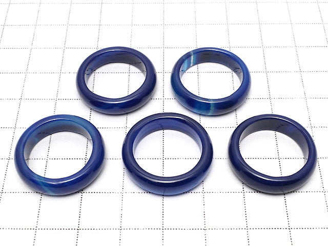 [Video] Blue Agate Ring [Size 11]-[Size 16] 2pcs