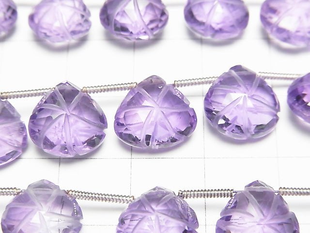 [Video] High Quality Amethyst AAA Carved Chestnut 1strand (16pcs)