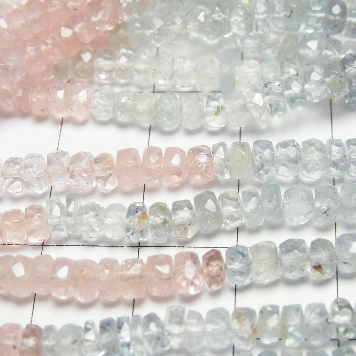 High Quality Beryl Mix (Multi color Aquamarine) AA++ Faceted Button Rondelle half or 1strand beads (aprx.16inch/40cm)