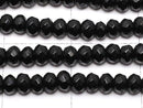 Black color Jade Faceted Button Rondelle 3x3x2mm 1strand beads (aprx.14inch / 35cm)