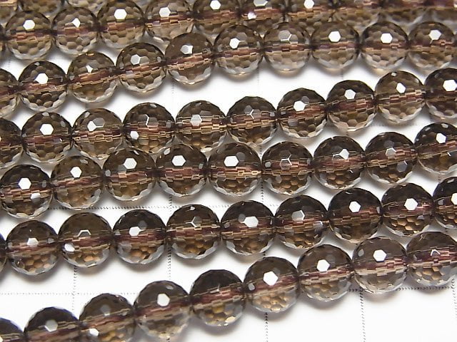 High Quality!  Smoky Quartz AAA 128Faceted Round 6mm "Special cut" 1/4 or 1strand