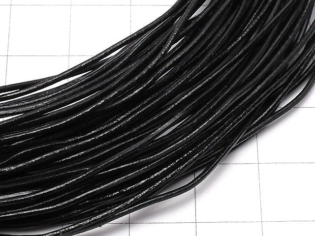 Europe Leather Cord Round wire [1 mm] [1.5 mm] [2 mm] black 1 roll (20 m)