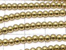 Hematite Round 3mm gold coating 1strand beads (aprx.15inch / 38cm)