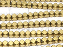 [Video]Hematite Small Size Cube Shape 3x3x3mm gold coating 1strand beads (aprx.15inch/38cm)