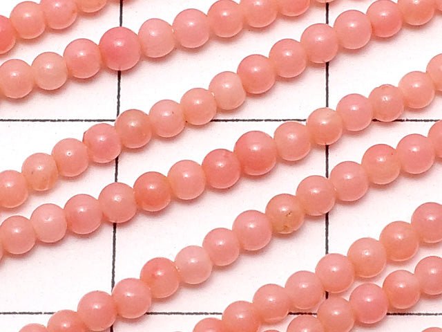 Pink Coral (Dyed) Round 2mm 1strand beads (aprx.15inch / 38cm)