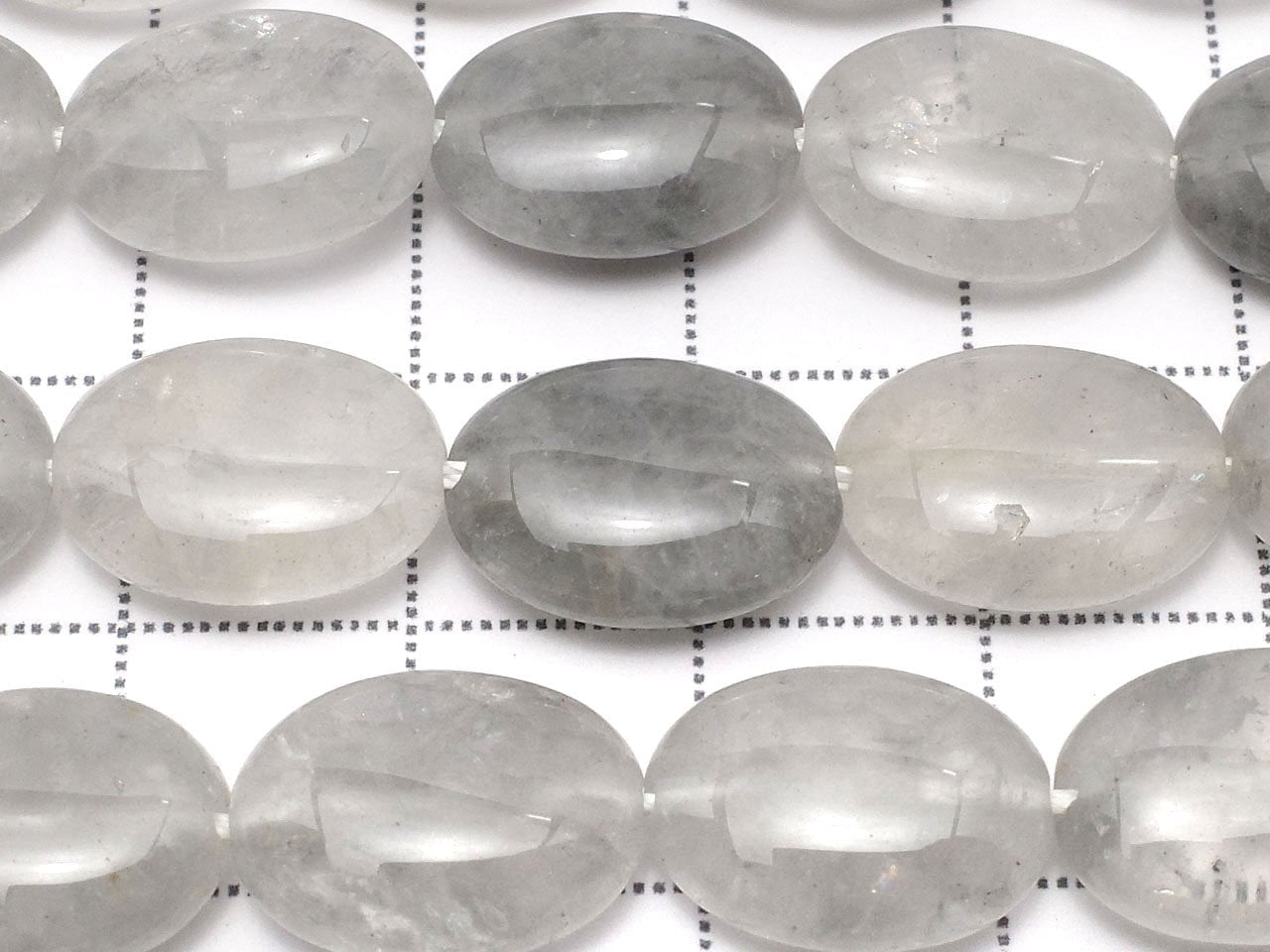 Gray quartz AA oval 14x10x5mm 1strand beads (aprx.15inch/36cm)