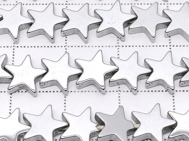 [Video] Hematite Star 8x8x2mm Silver Coating 1strand beads (aprx.14inch/36cm)