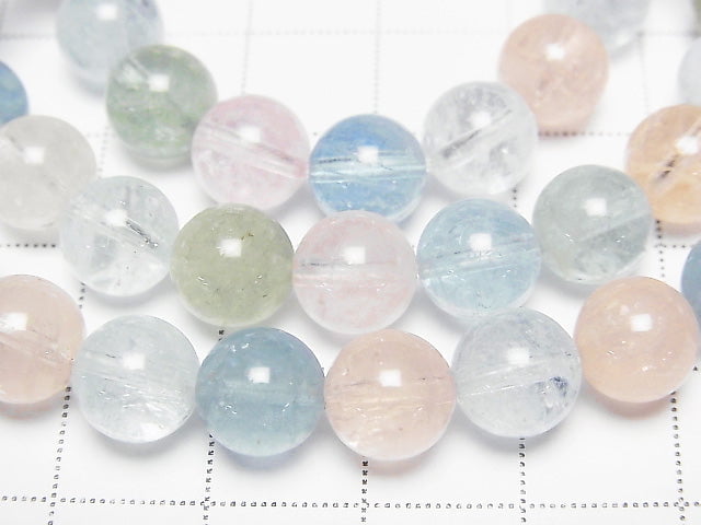[Video] Beryl Mix (Multicolor Aquamarine) AAA Round 8.5mm Bracelet