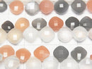 High Quality Multicolor Moonstone AAA Diamond Shape half or 1strand beads (aprx.7inch / 18 cm)