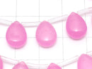 Pink color Jade Pear shape 12x9x4mm NO.2 half or 1strand beads (aprx.15inch/38cm)
