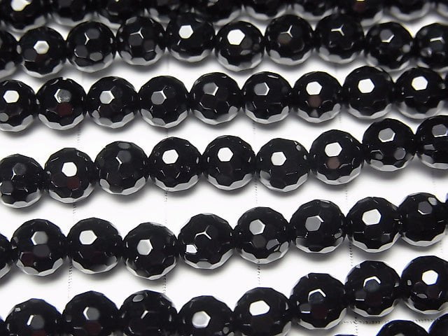 [Video] Onyx  128Faceted Round 6mm 1strand beads (aprx.14inch/35cm)
