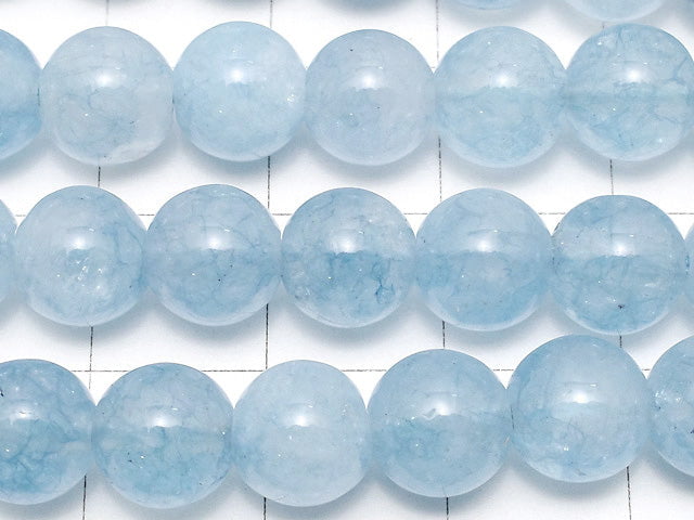 Blue color Jade Round 8mm 1strand beads (aprx.14inch/36cm)
