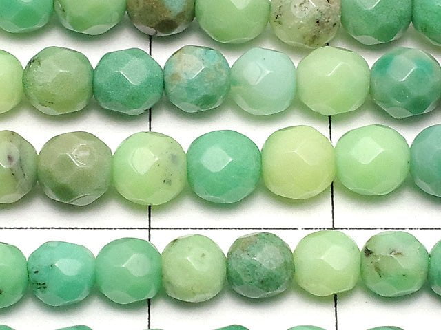 Natural color green Chalcedony Faceted Round 4 mm half or 1 strand beads (aprx.15 inch / 38 cm)