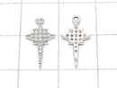 Metal Parts star motif charm 15x8mm Silver color (with CZ) 2pcs $3.59!