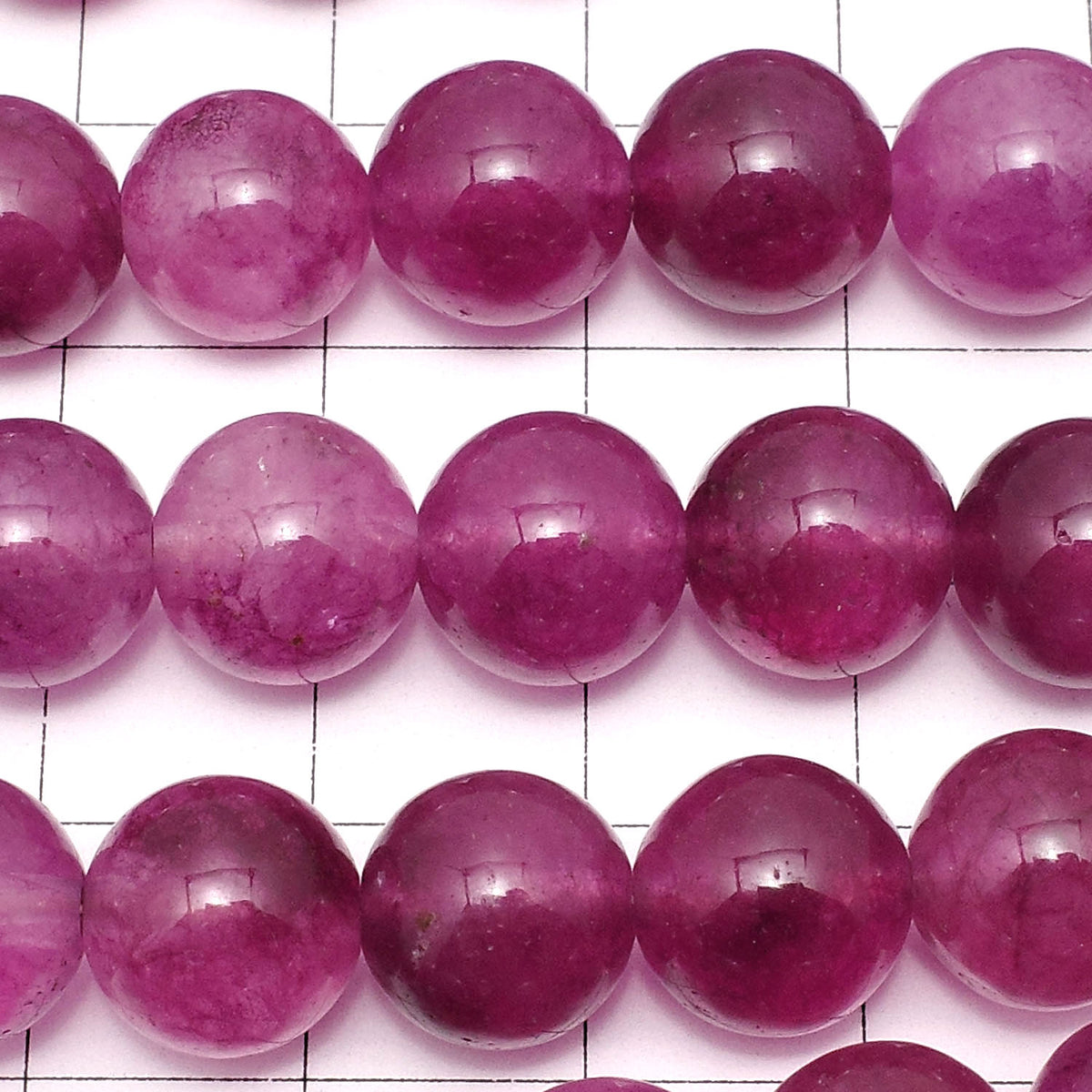 Perles rondes de jade violet rouge 10 mm 1 fil (environ 36 cm/15 pouces)