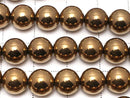 Hematite Round 8mm Bronze color coating 1strand beads (aprx.15inch / 38cm)