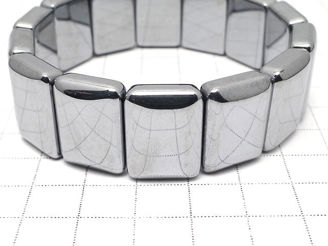 [Video] Terahertz 2 Hole Faceted Rectangle 20x15x6mm Bracelet