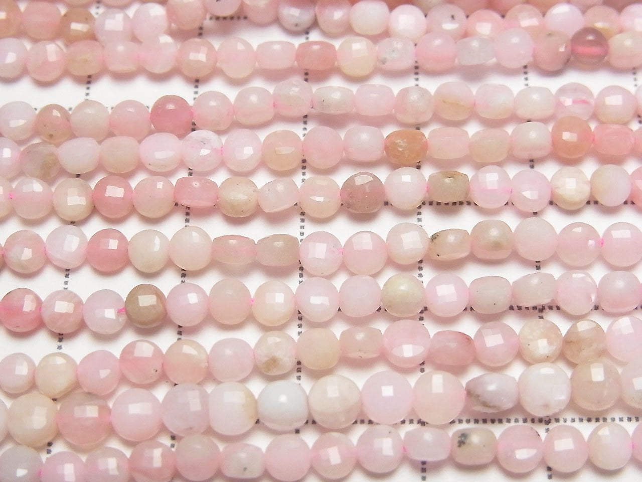 Hochwertig! Rosa Opal AA+ facettierte Münze 4x4x3mm 1Strang Perlen (ca. 15 Zoll / 38 cm)
