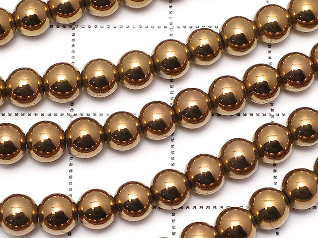 Hematite Round 4mm bronze color coating 1strand beads (aprx.15inch / 37cm)