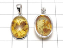 [Video] Baltic Amber Oval Pendant 17x13mm Silver925 1pc