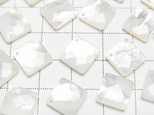 [Video] High Quality White Shell (Silver-lip Oyster) AAA Diamond Shape 13x13mm 4pcs