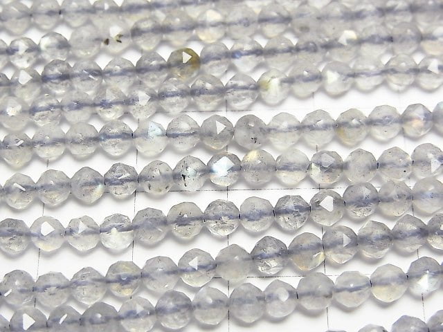 [Video] High Quality! Labradorite AA++ Star Faceted Round 4mm 1strand beads (aprx.15inch / 37cm)