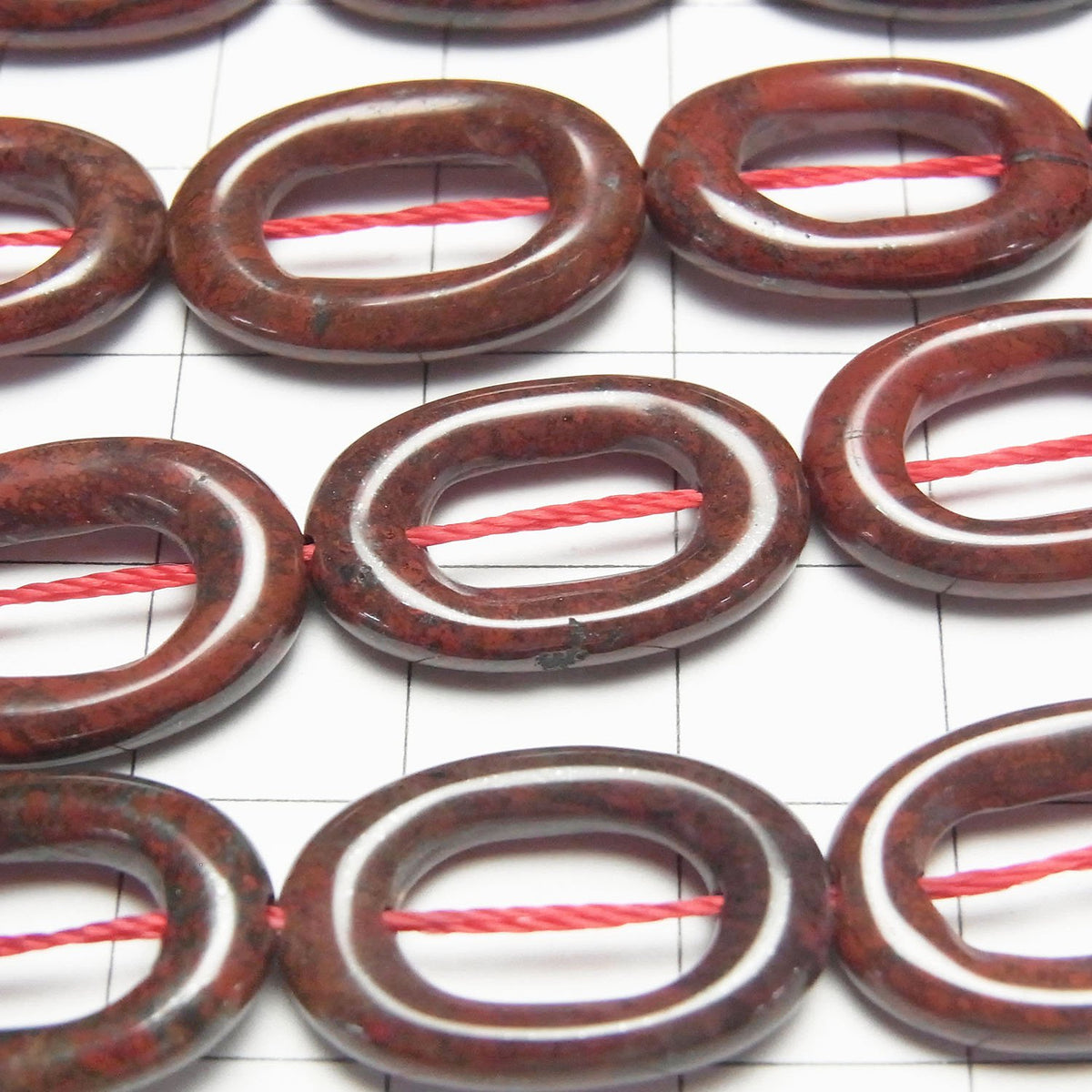 1strand $8.79! Poppy Jasper Oval (Donut) 20 x 13 x 3 mm 1strand beads (aprx.15 inch / 37 cm)