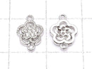 Metal Parts Joint Parts Flower 10.5 x 8 mm Silver Color (with CZ) 1 pc $1.99