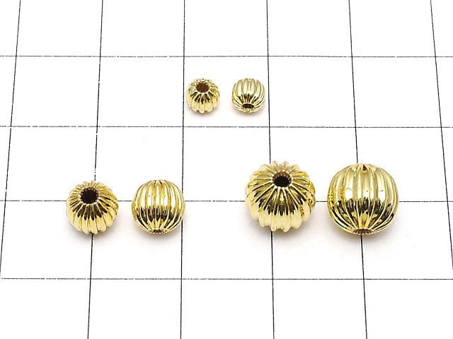 Metal parts Line Carved Round 4,6,8mm Gold color 20pcs