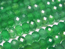 [Video]High Quality! Green Onyx AAA Faceted Button Rondelle 6x6x3mm 1strand beads (aprx.15inch/37cm)