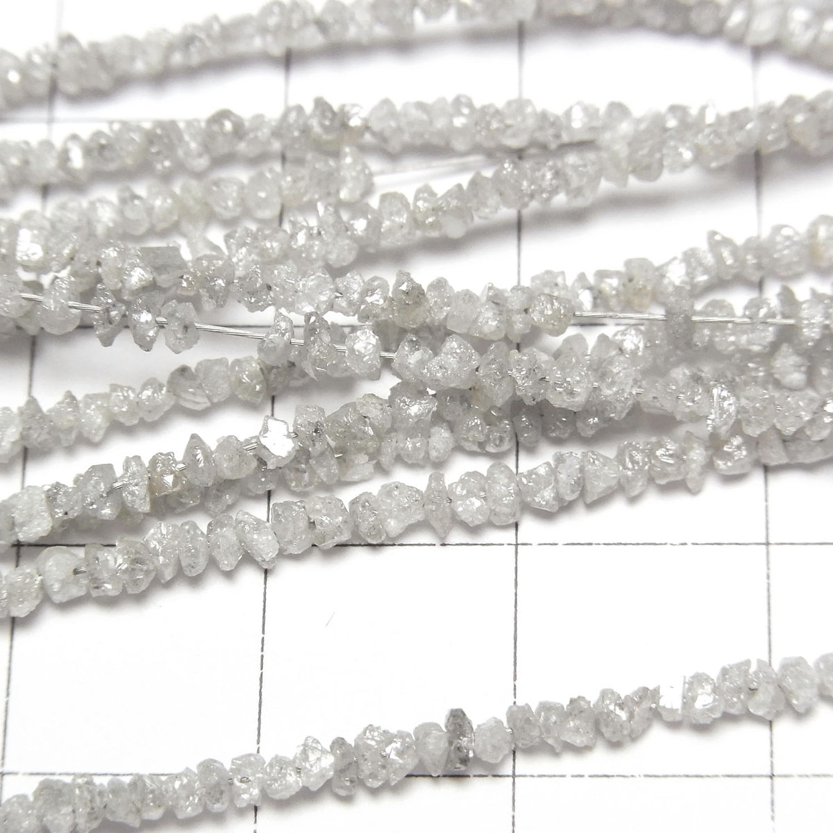 Light Gray Diamond Rough Nugget (Chips) Half or 1strand beads (approx. 15 inches/37 cm)