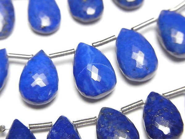 [Video] High Quality Lapislazuli AAA- Pear shape Faceted Briolette 12x8mm half or 1strand (8pcs)