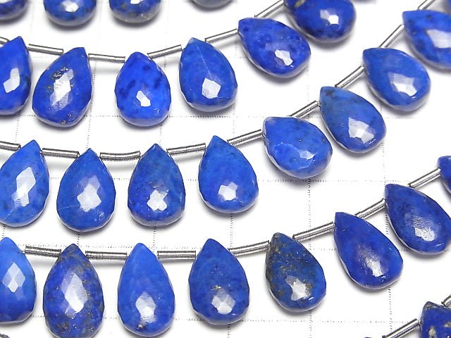 [Video] High Quality Lapislazuli AAA- Pear shape Faceted Briolette 12x8mm half or 1strand (8pcs)