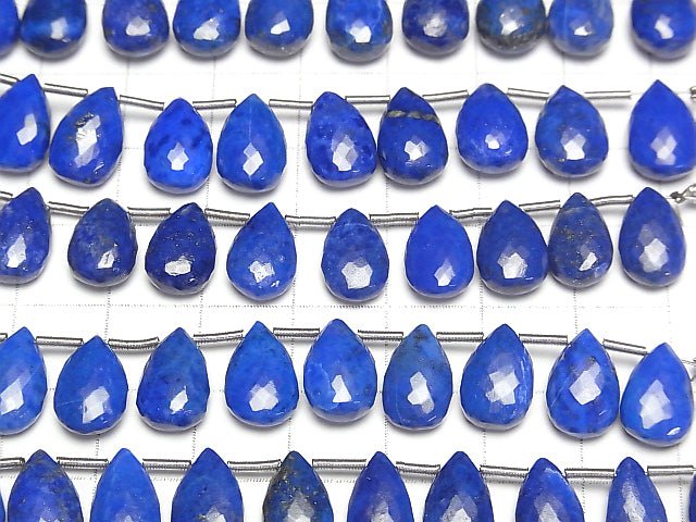 [Video] High Quality Lapislazuli AAA- Pear shape Faceted Briolette 12x8mm half or 1strand (8pcs)